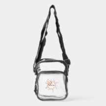 Bolsa de mano transparente con corona floral botán
