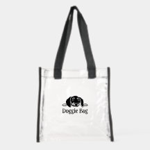 Bolsa de mano transparente con diseño de perro lin