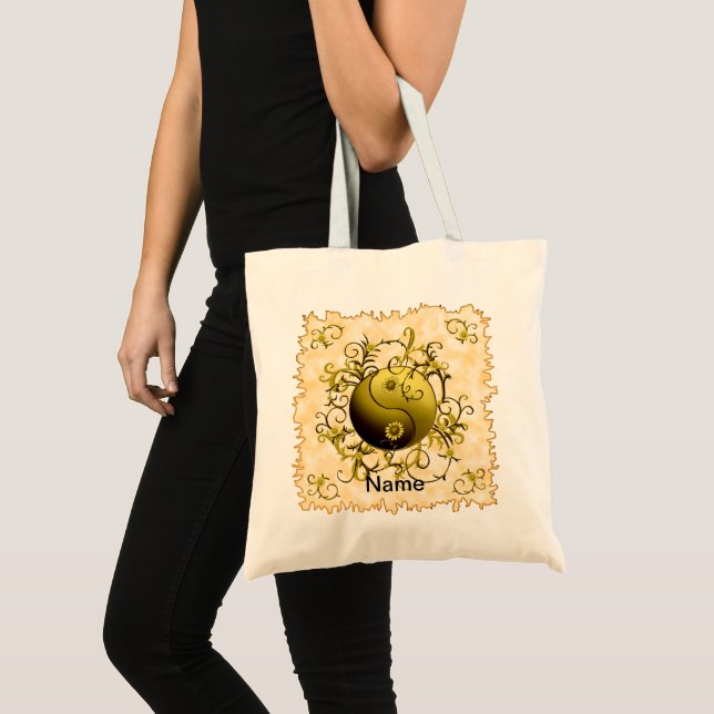 Bolsa de mano tribal amarilla Yin Yang (Anverso (producto))
