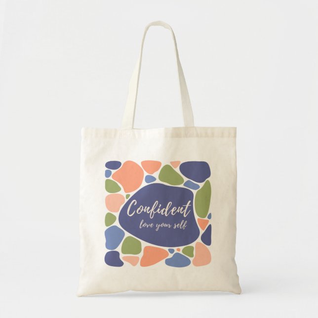 Bolsa de mano única y colorida de cubos (Frente)