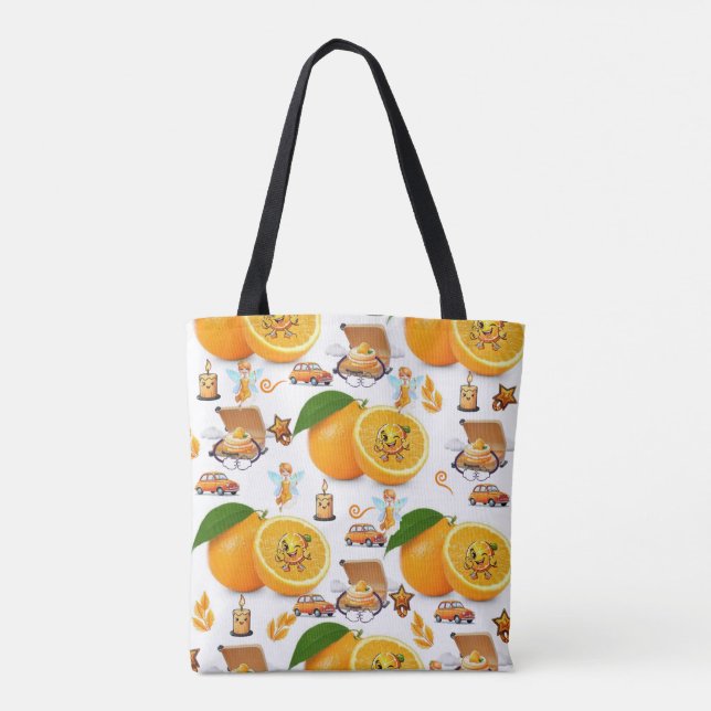 Bolsa de mano, velas de hada de frutas de naranjas (Reverso)