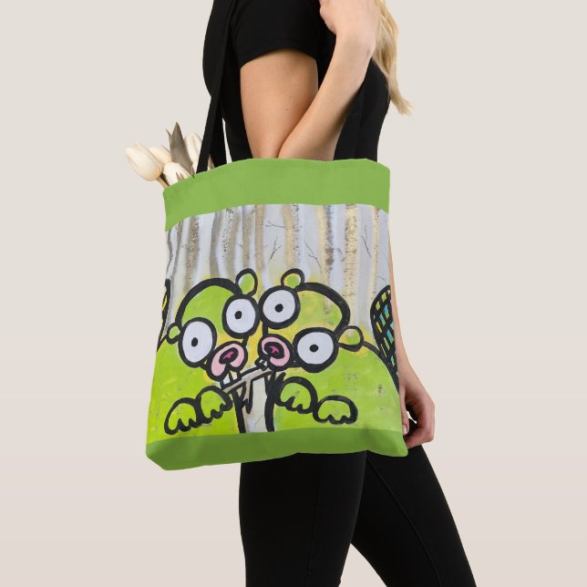 Bolsa de mano verde de 2 castores (Detalle)