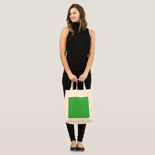 Bolsa de mano verde minimalista de lona para compr
