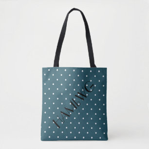Bolsa de mano - Verde turquesa con lunares
