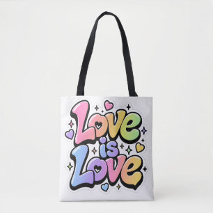 Bolsa de mano Vibrante Arcoíris Graffiti Y2K Amor 