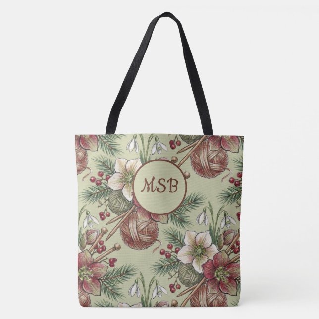 Bolsa de manualidades de punto para Navidad (Anverso)