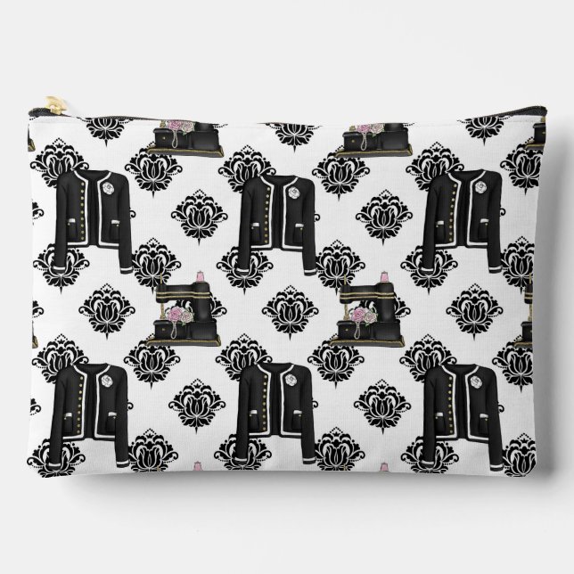 Bolsa de Maquillaje Atelier de Moda Chic Negro y B (Anverso)