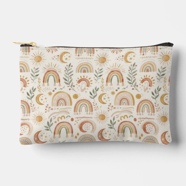 Bolsa de Maquillaje Botánico y Arcoíris Boho Terro (Anverso)