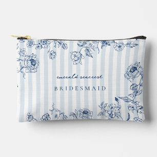 Bolsa de maquillaje con cremallera de algo azul re