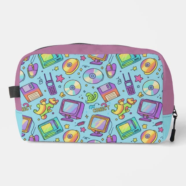 Bolsa de maquillaje con estética retro de tecnolog (Anverso)