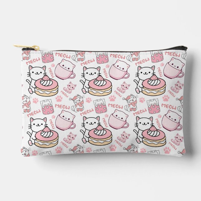 Bolsa de maquillaje de accesorios de gato finos de (Anverso)