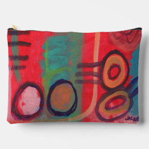 Bolsa de maquillaje de arte de resumen rojo