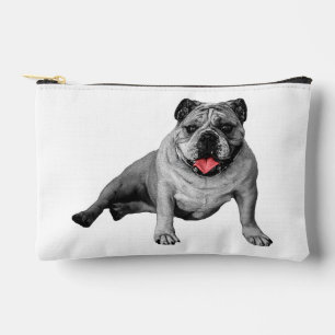 Bolsa de maquillaje de Bulldog con acentos rojos