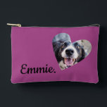 Bolsa de maquillaje de cara de perro personalizado<br><div class="desc">Mantén tu maquillaje organizado con estilo con esta bolsa cosmética de maquillaje de la cara de perro personalizado divertido. Esta bolsa de accesorios dispone de un cómodo cierre de cierre de cierre de cierre de cierre para mantener sus productos básicos seguros. Perfecto para las mamás de perro, esta bolsa personalizada...</div>