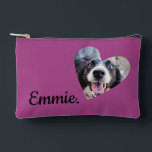 Bolsa de maquillaje de cara de perro personalizado<br><div class="desc">Mantén tu maquillaje organizado con estilo con esta bolsa cosmética de maquillaje de la cara de perro personalizado divertido. Esta bolsa de accesorios dispone de un cómodo cierre de cierre de cierre de cierre de cierre para mantener sus productos básicos seguros. Perfecto para las mamás de perro, esta bolsa personalizada...</div>