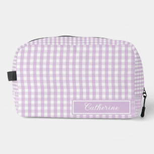 Bolsa de Maquillaje de Cuadros Morados Linda