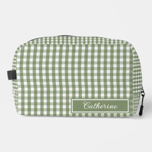 Bolsa de Maquillaje de Cuadros Verde Bonito Cosmét