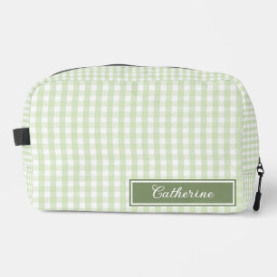 Bolsa de Maquillaje de Cuadros Verdes Bonita