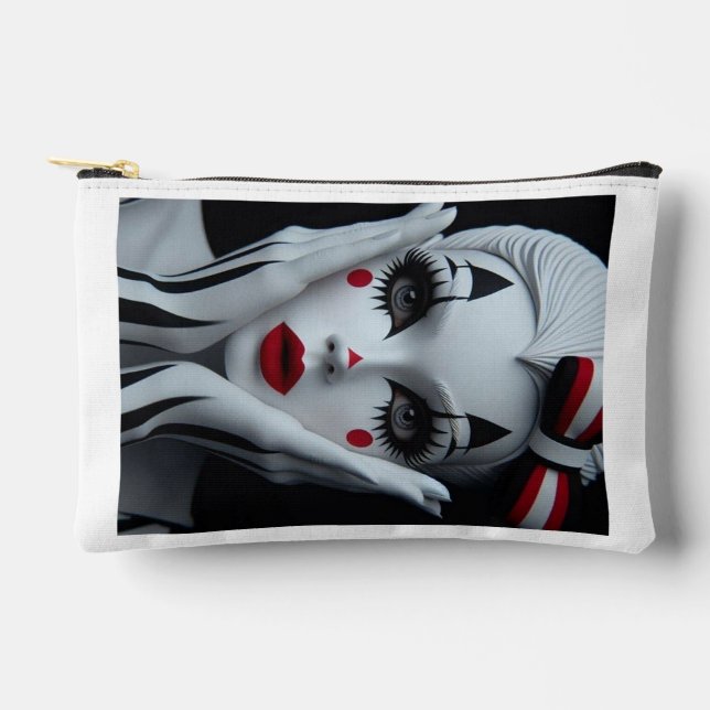 Bolsa de maquillaje de Harlequin monocromo - Negri (Anverso)