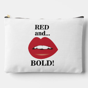 Bolsa de maquillaje de los labios rojo y negrita