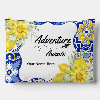 Bolsa de Maquillaje de Viaje con Tema Mediterráneo