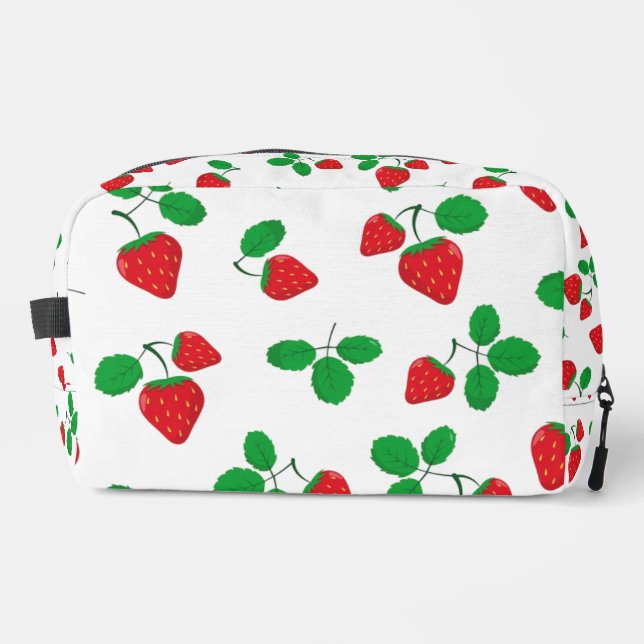 Bolsa de maquillaje de viaje de fresa suave (Anverso)