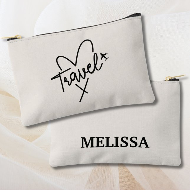 Bolsa de maquillaje de viaje personalizada para bo (Personalized Traveler Pouch Travel Makeup Bag
)