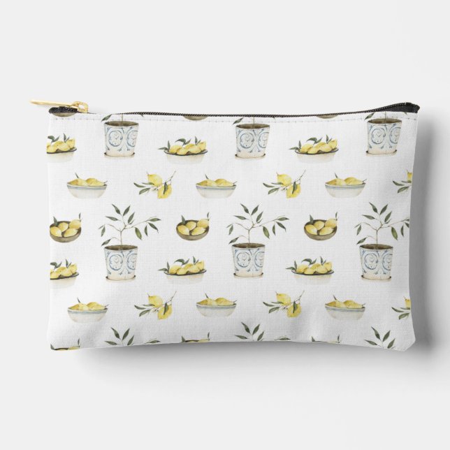 Bolsa de maquillaje elegante limón italiano (Anverso)