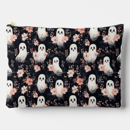 Bolsa de maquillaje fantasma de Halloween floral