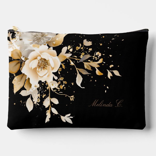 Bolsa de maquillaje floral de elegancia sin esfuer (Anverso)
