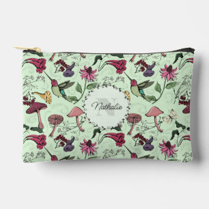Bolsa de maquillaje floral del colibrí de primaver