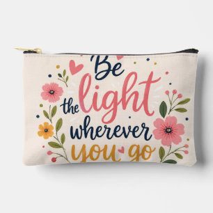 Bolsa de maquillaje floral Sé la Luz Dondequiera q