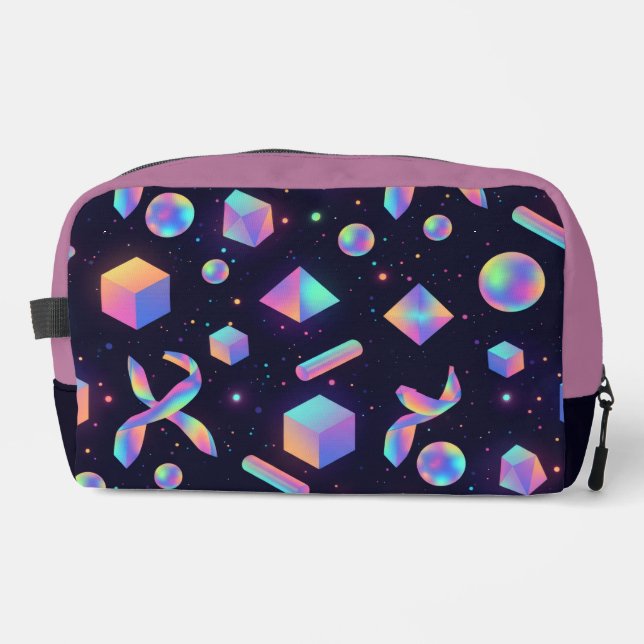 Bolsa de Maquillaje Geométrica Holográfica 3D (Anverso)