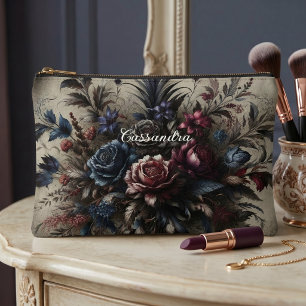 Bolsa de maquillaje gótico de rosa personalizada y