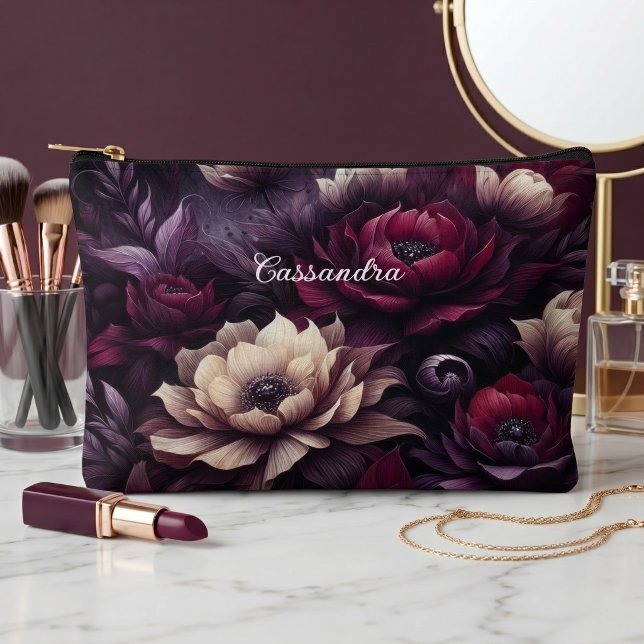 Bolsa de maquillaje gótico de rosa personalizada y (Subido por el creador)