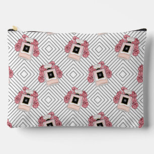 Bolsa de Maquillaje Ilustración de Perfume Rosado