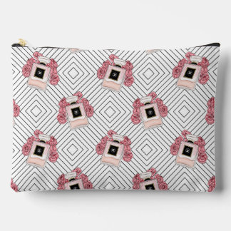 Bolsa de Maquillaje Ilustración de Perfume Rosado