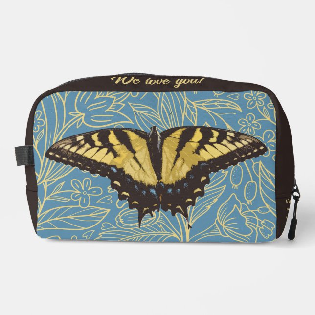 Bolsa de maquillaje personalizada de mariposa en e (Anverso)