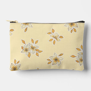 Bolsa de maquillaje/tocador amarillo floral