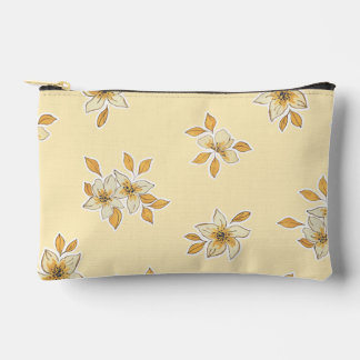 Bolsa de maquillaje/tocador amarillo floral