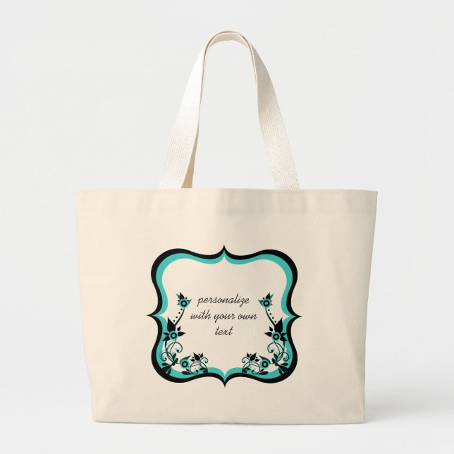 Bolsa de marco floral suave, turquesa (Frente)