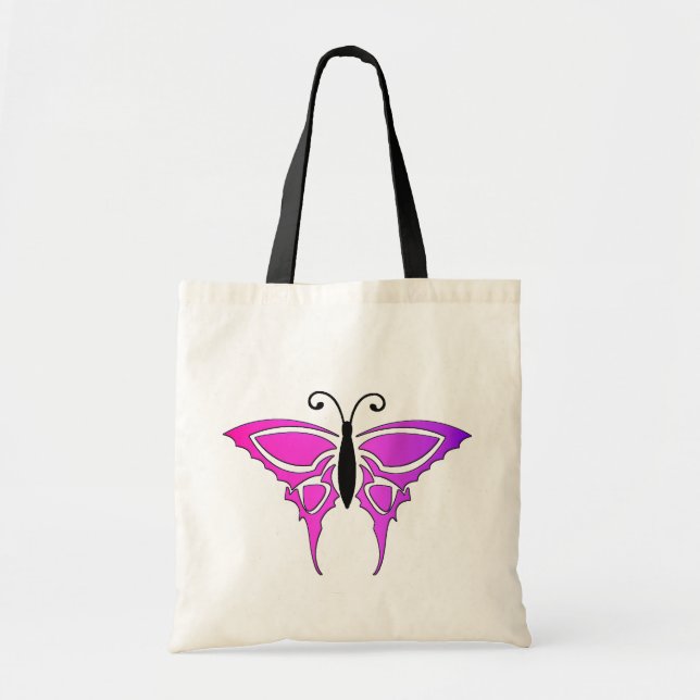Bolsa de mariposa negra y rosa de bonito (Frente)