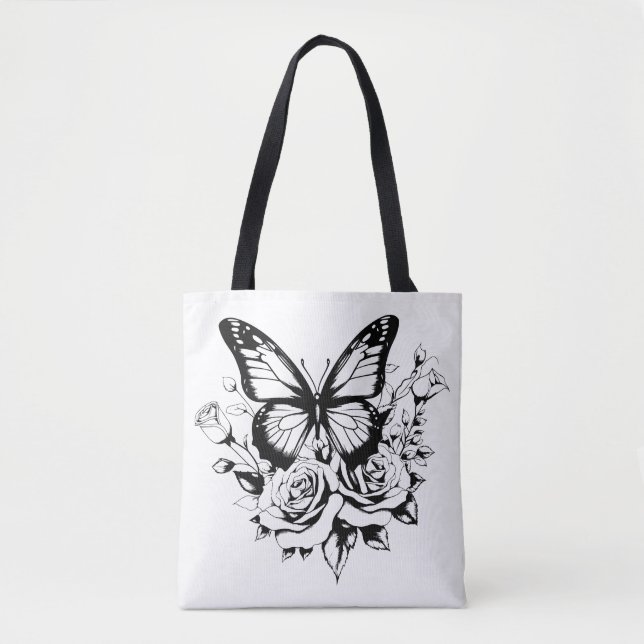 Bolsa de mariposas en blanco y negro (Anverso)