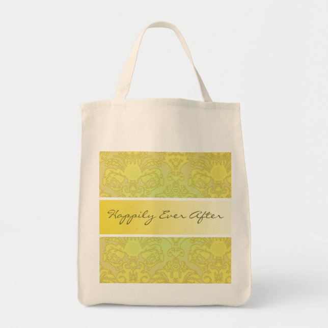 Bolsa de matrimonio Olive & Gold Damask (Frente)