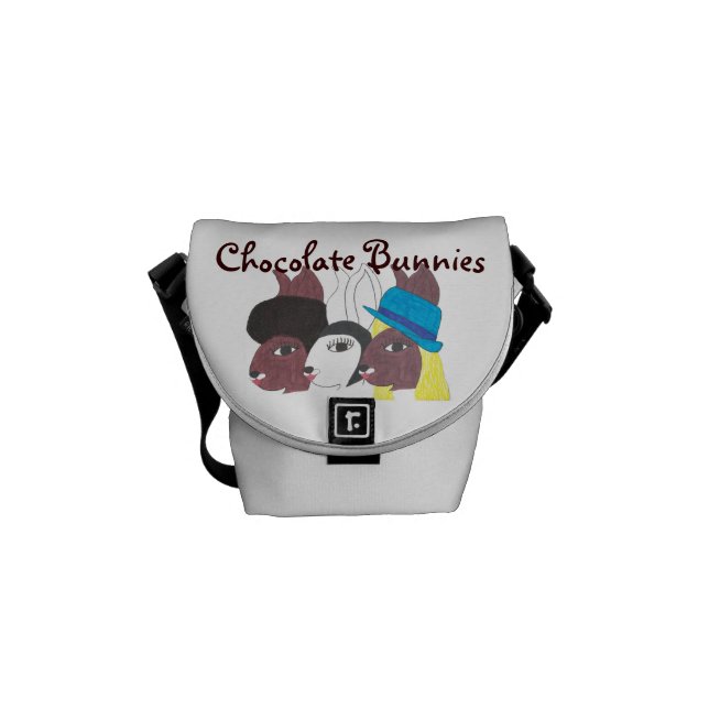 Bolsa de mensajero elegante de CBunnies w del trío (Frente)
