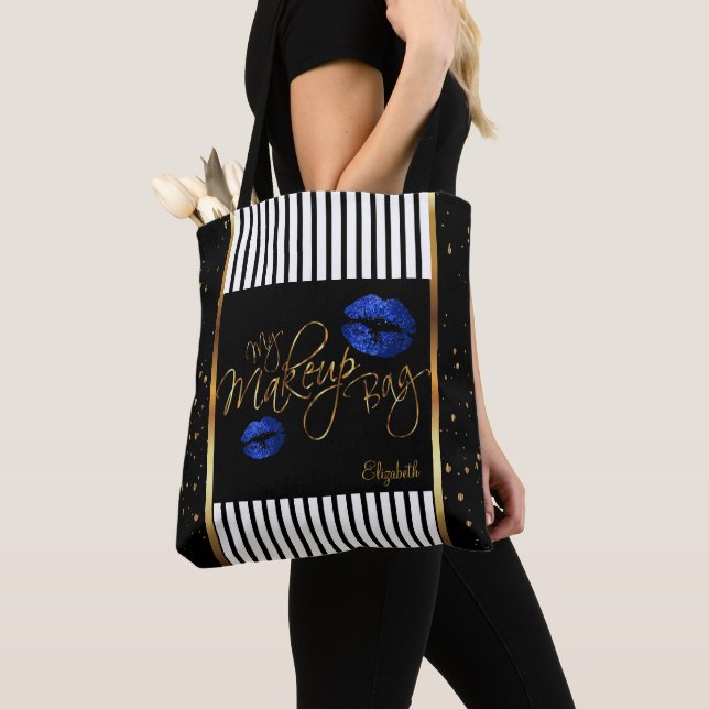 Bolsa de mi maquillaje de oro de confetti - Litros (Detalle)