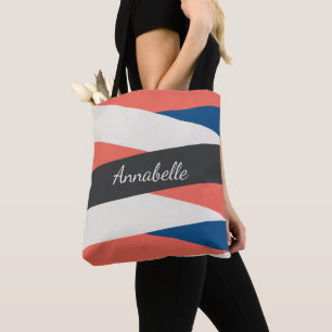 Bolsa de Moda moderna monogramada de coral y tota