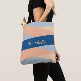 Bolsa de Moda moderna monogramada rosa y azul