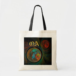 Bolsa de Monograma de Arte con Resumen Azul de Ren