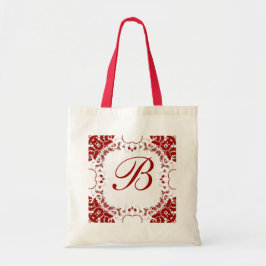 Bolsa de Monograma de Lace Blanco Rojo